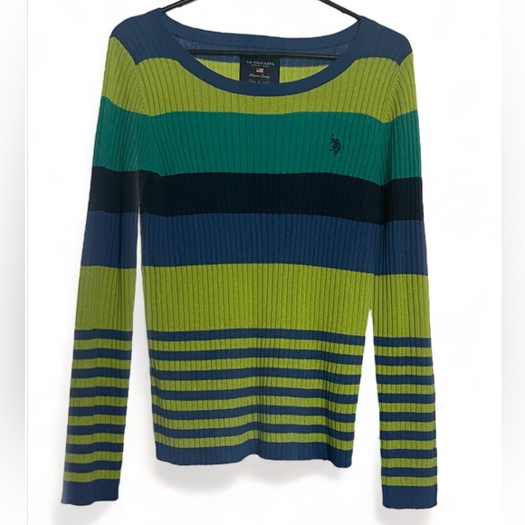 U.S. Polo Assn. Tops - U.S POLO ASSN. Long Sleeve Striped Blouse Multicolor Size L